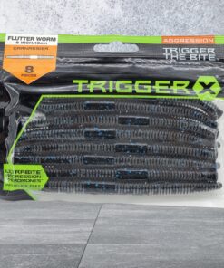 Trigger X Flutter Worm Black Blue Flake